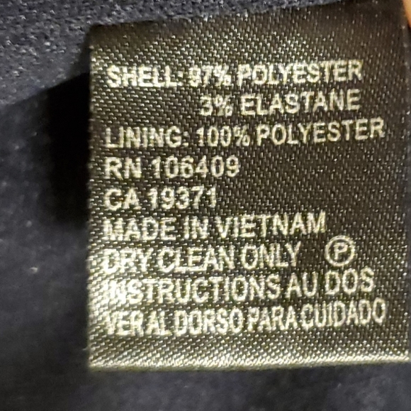 Tahari Arthur Levine petites navy sheath dress with peek a boo chest  sz 12P - Picture 8 of 8